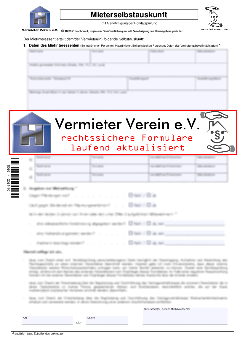 Mieterselbstauskunft